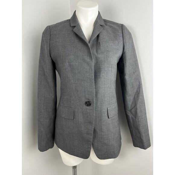 Women’s J.Crew Super 120s Wool Charcoal Gray Blazer Career Size 4 - Picture 1 of 6